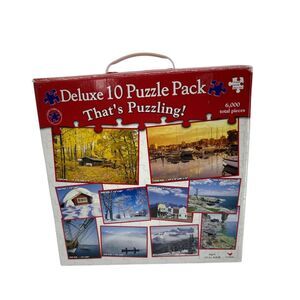 Deluxe 10 jigsaw Puzzle Pack New Landscape Nature 6000 total pieces